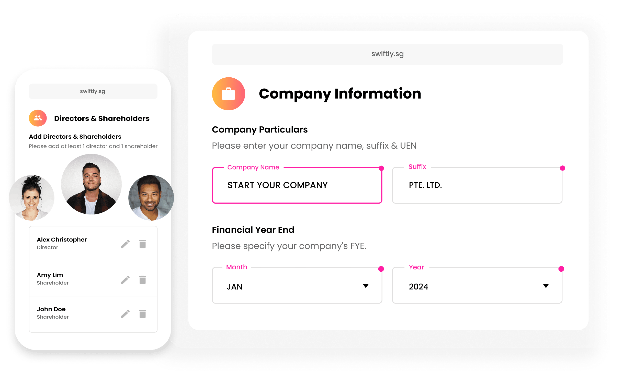 Corporate Company Information Page Desktop
